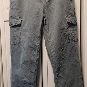 American Eagle Outfitters Women's Cargo Boot-Cut Pants in Gray